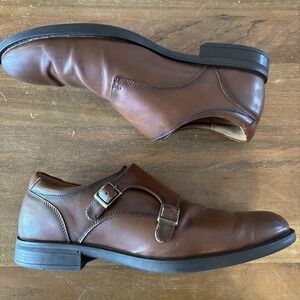 Men's Dress Shoes Size 11.5 Cognac Brown Apt. 9 Howiee Eco Ortholite Monk Strap